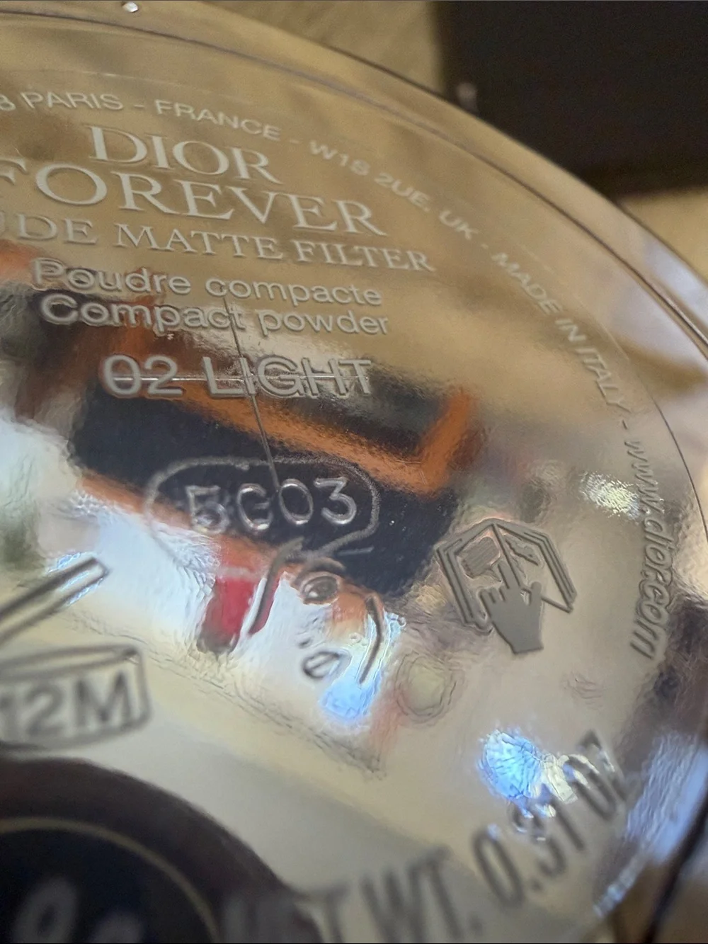 Dior Quilted Cream compact pressed powder in 02 light